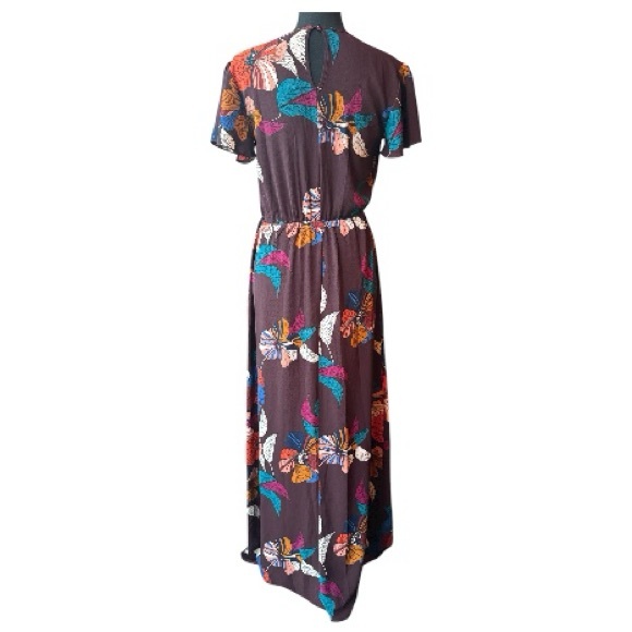 Maurices Floral Maxi V neck Boho Dress Multicolor XS - Picture 3 of 8
